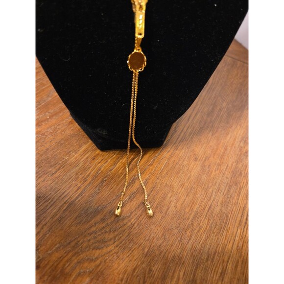 Goldtone Zipper Necklace 28 Inches Adjustable Very Unique Zipper Works - Picture 3 of 3